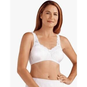 Amoena Annabell Wire Free Bra 2126 White Womens Size 34AA Mastectomy New